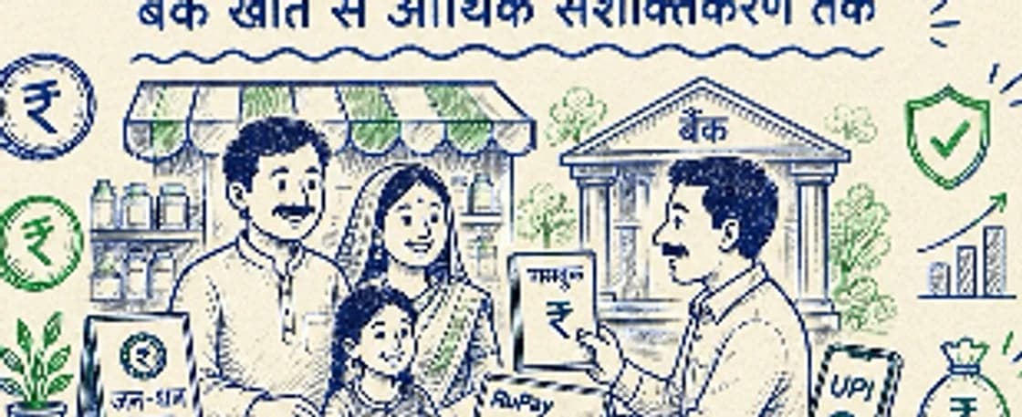 A family at the bank, opening an account together